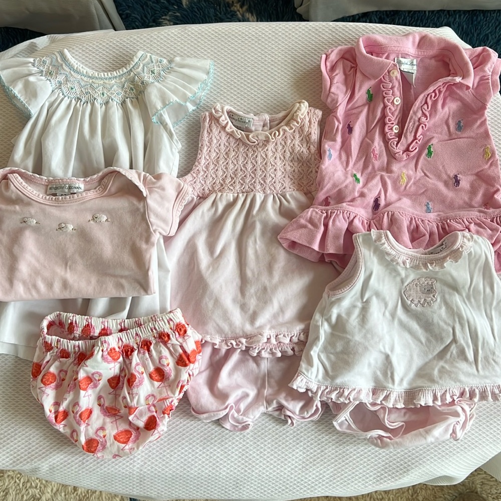 0-6M Preppy Baby Bundle: Ralph Lauren, Kissy Kissy, Bergdorf, PB, Petit Bebe.